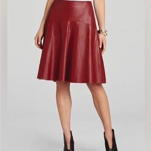BCBG Faux Leather Lined Skirt